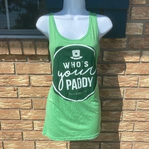 “Who’s Your Paddy” St Patrick’s Day Tank Top sz M NWT